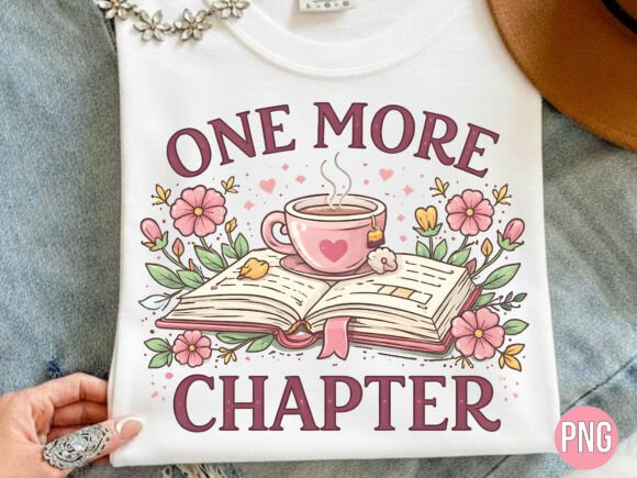 Embracing the Cozy Aesthetic with One More Chapter Floral Book Coffee PNG Designs