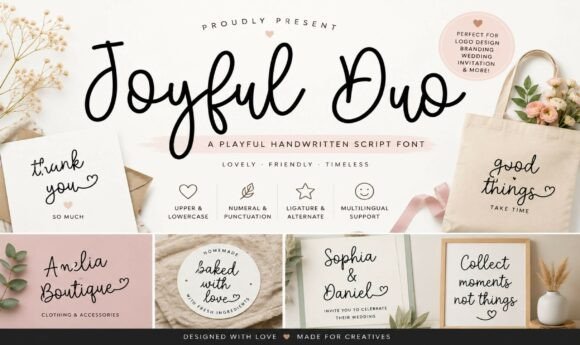 Joyful Duo: The Handwritten Script That Brings Warmth to Your Brand