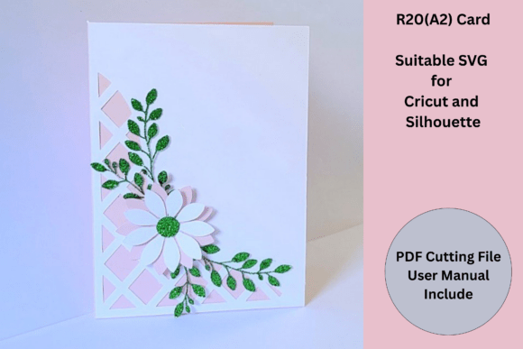 R20 Greeting Card Template SVG: A2 Floral Design