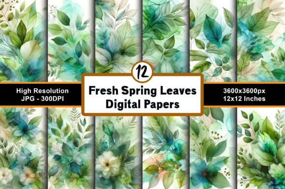 Revitalize Your Creative Projects with Fresh Spring Leaves Digital Papers