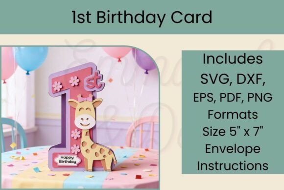 Strategic Design: Leveraging the 1st Birthday Giraffe Card SVG for Impactful Milestones