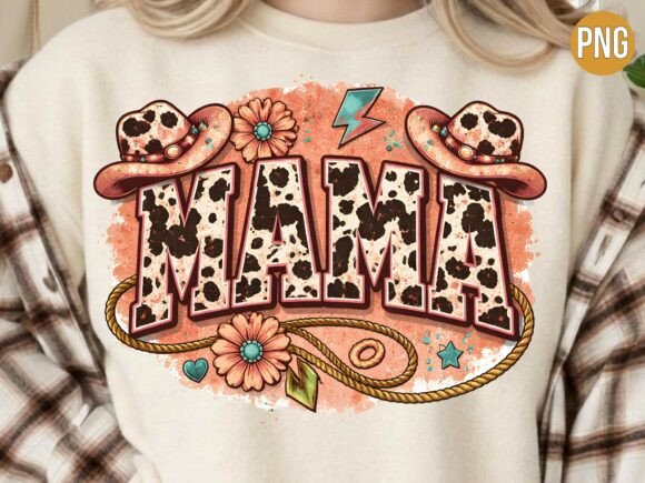 Western Cowgirl Mama Hat Lasso PNG